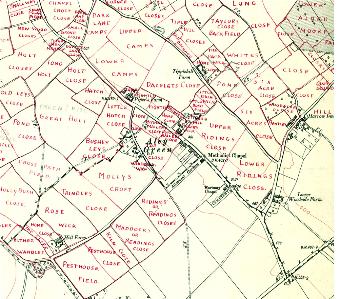 Map showing field names - Aley Green